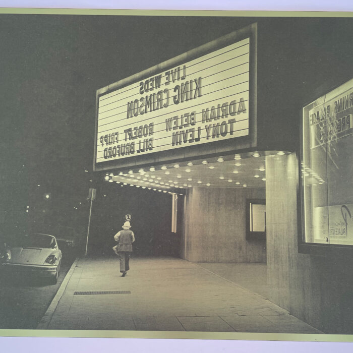 “Perkins Palace Marquee, 1981” by Tony Levin – cancelled, steel-backed polymer photogravure plate (unsigned)