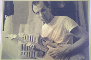 Adrian Belew Backstage 1981 polymer photogravure printing plate by Intaglio Editions
