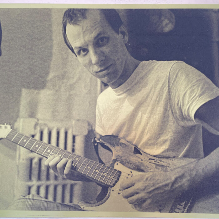“Adrian Belew Backstage 1981” by Tony Levin – cancelled, steel-backed polymer photogravure plate (unsigned)
