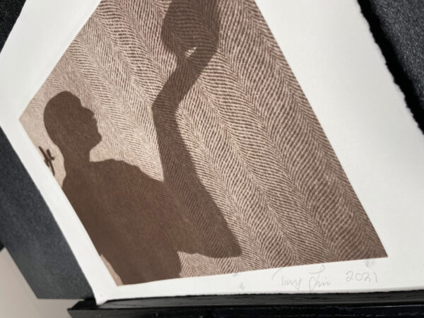 1/1 RARE - Shadow self-portrait by Tony Levin, 11.75 x 8.5", signed intaglio proof - Image 2
