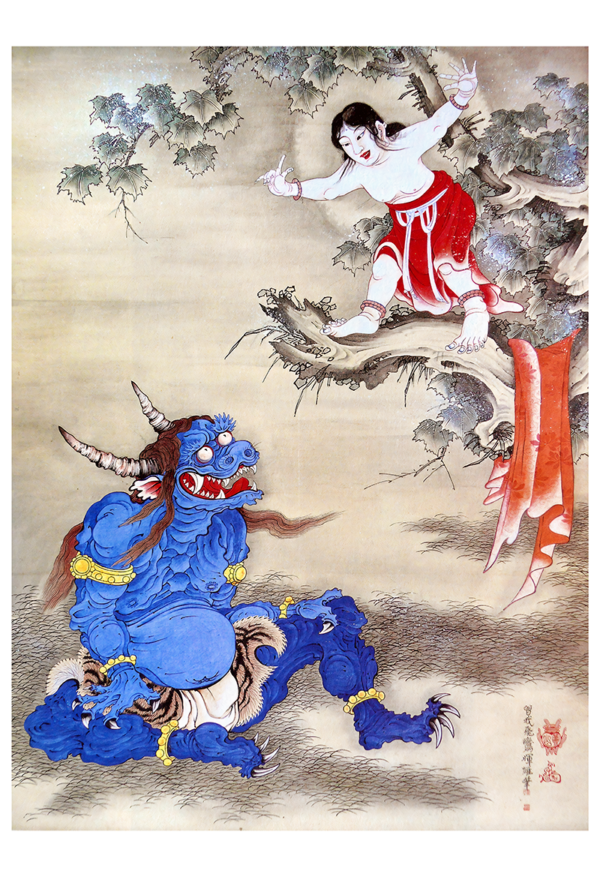 Sessen Doji Offering His Life to an Ogre by Soga Shōhaku (1764)