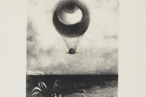 The Eye, Like a Strange Balloon, Mounts toward Infinity by Odilon Redon 1882