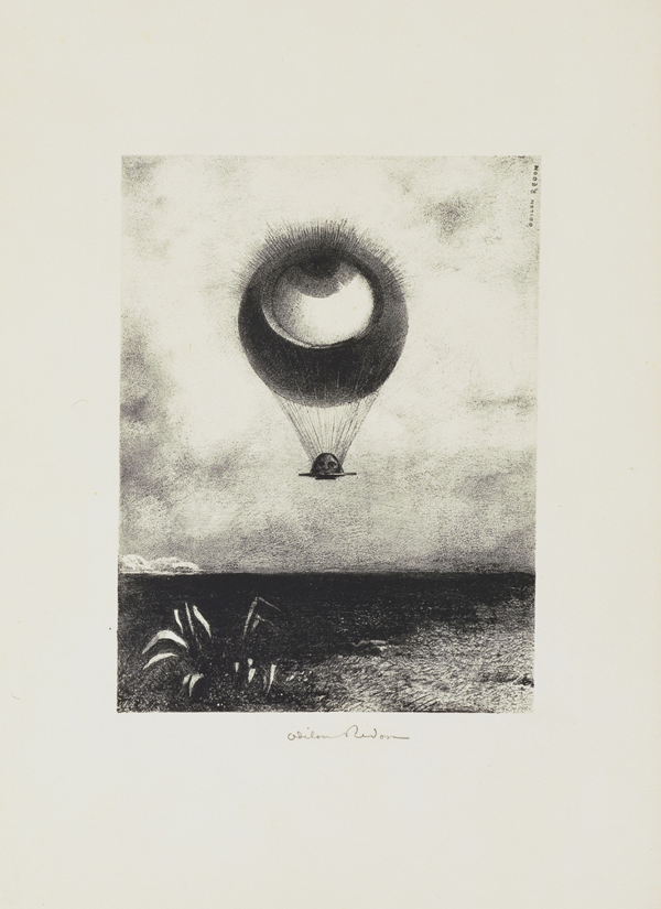 The Eye, Like a Strange Balloon, Mounts toward Infinity by Odilon Redon 1882