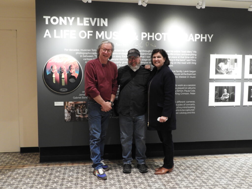 Dick McClure, Jon Lybrook, and Susan Obert at Tony Levin's photography show at the Haggin Museum.
