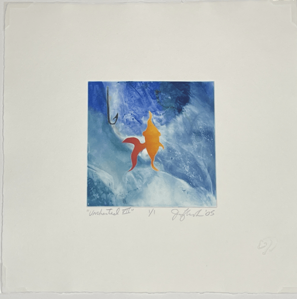 Goldfish in the Pool - Monoprint by Jon Lybrook