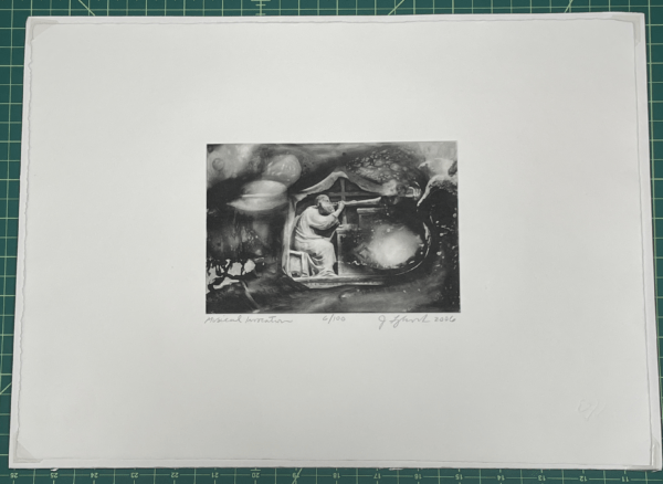 Musical Invocation - intaglio print by Jon Lybrook