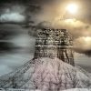 "Chimney Rock" small, 4" x 6" silver-metallic open edition print by Paul Richards - Image 2