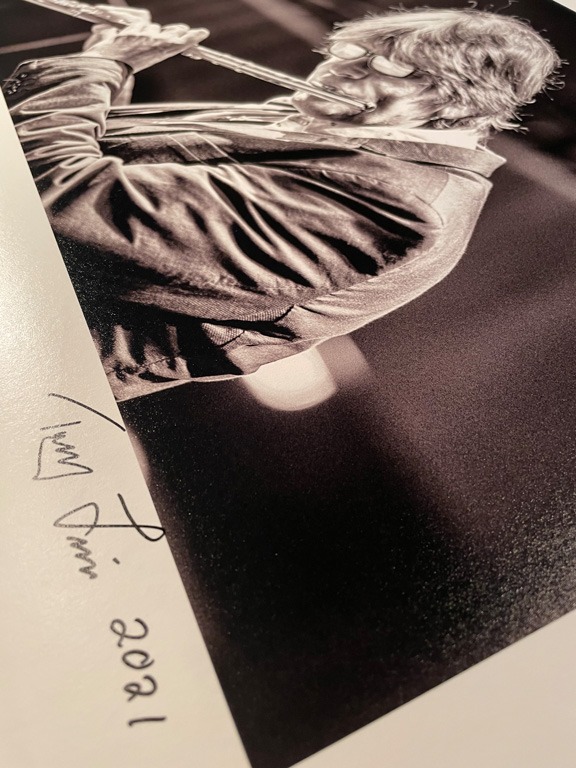 Mel Collins, King Crimson - signed inkjet print on heavy-weight art paper.