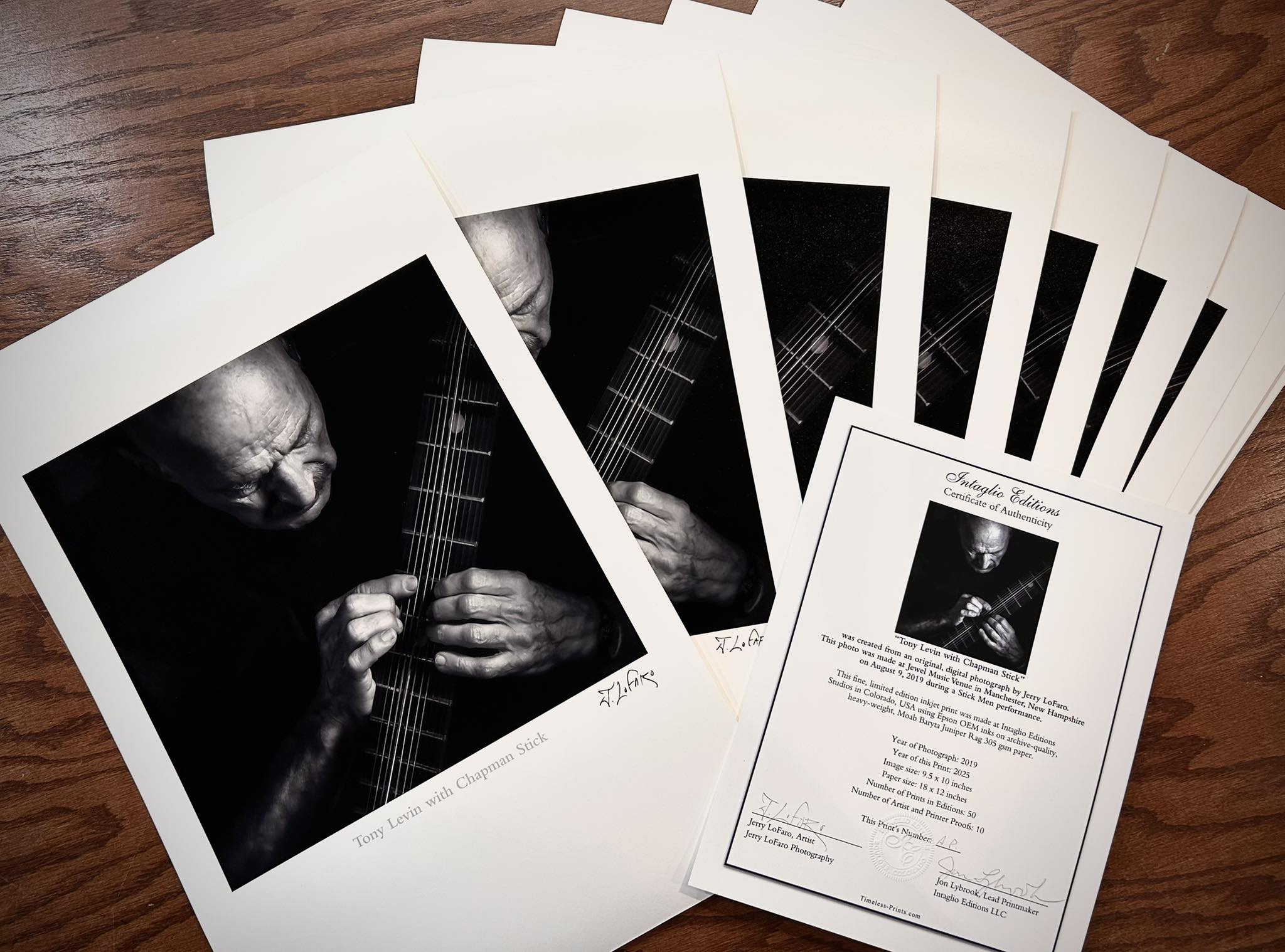 Tony Levin with Chapman Stick - fine inkjets promo with COA