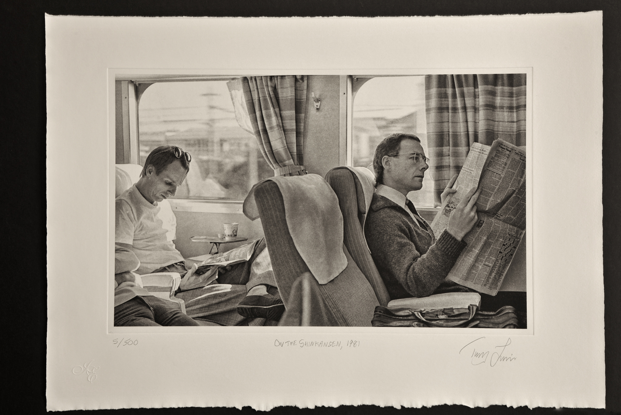 On the shinkansen, 1981 - by Tony Levin